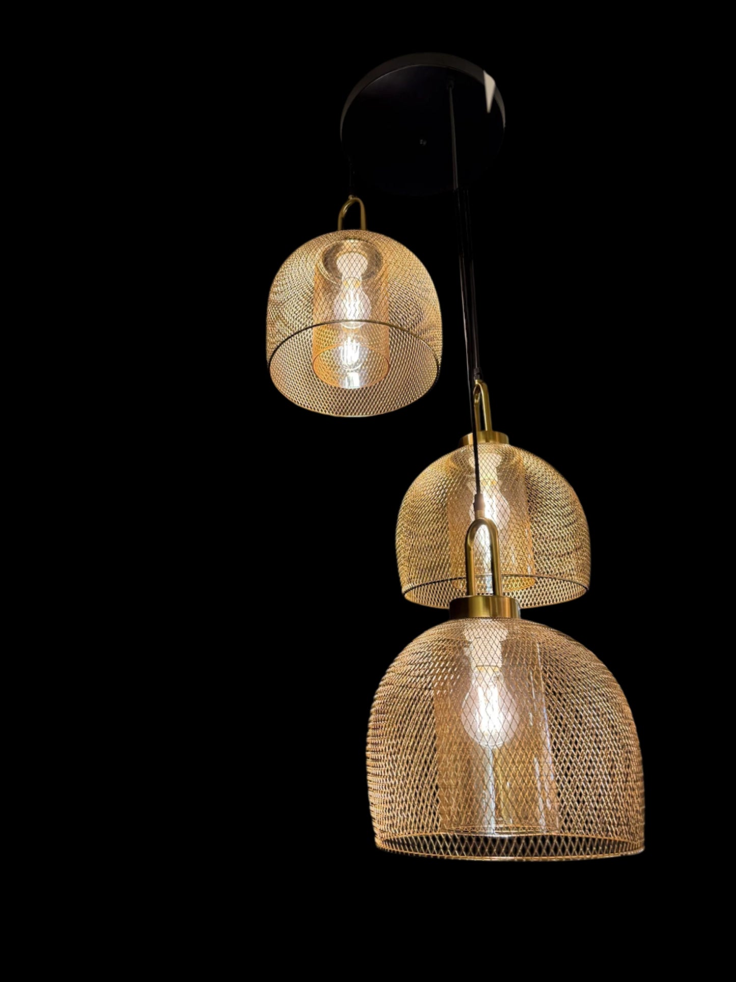 6205-3L Golden Mesh Hanging Light