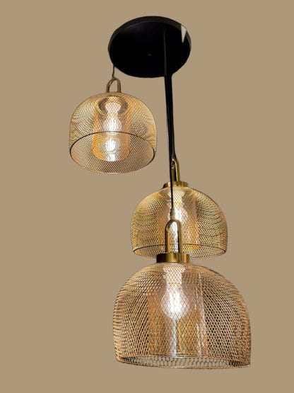 6205-3L Golden Mesh Hanging Light
