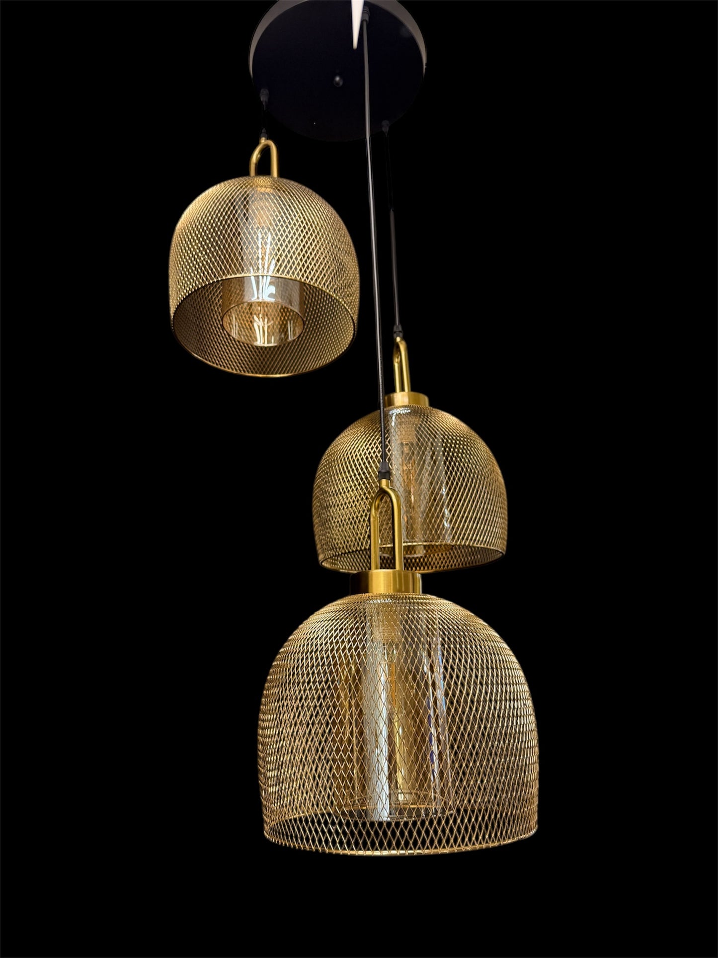 6205-3L Golden Mesh Hanging Light