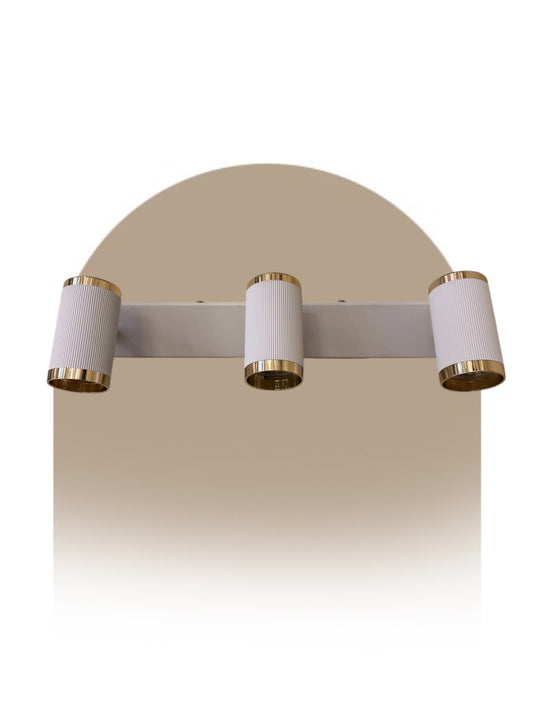 8142-3 Triple White & Gold Light