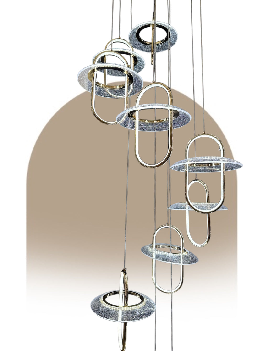 1108-10 LED Acrylic Double Height Chandelier