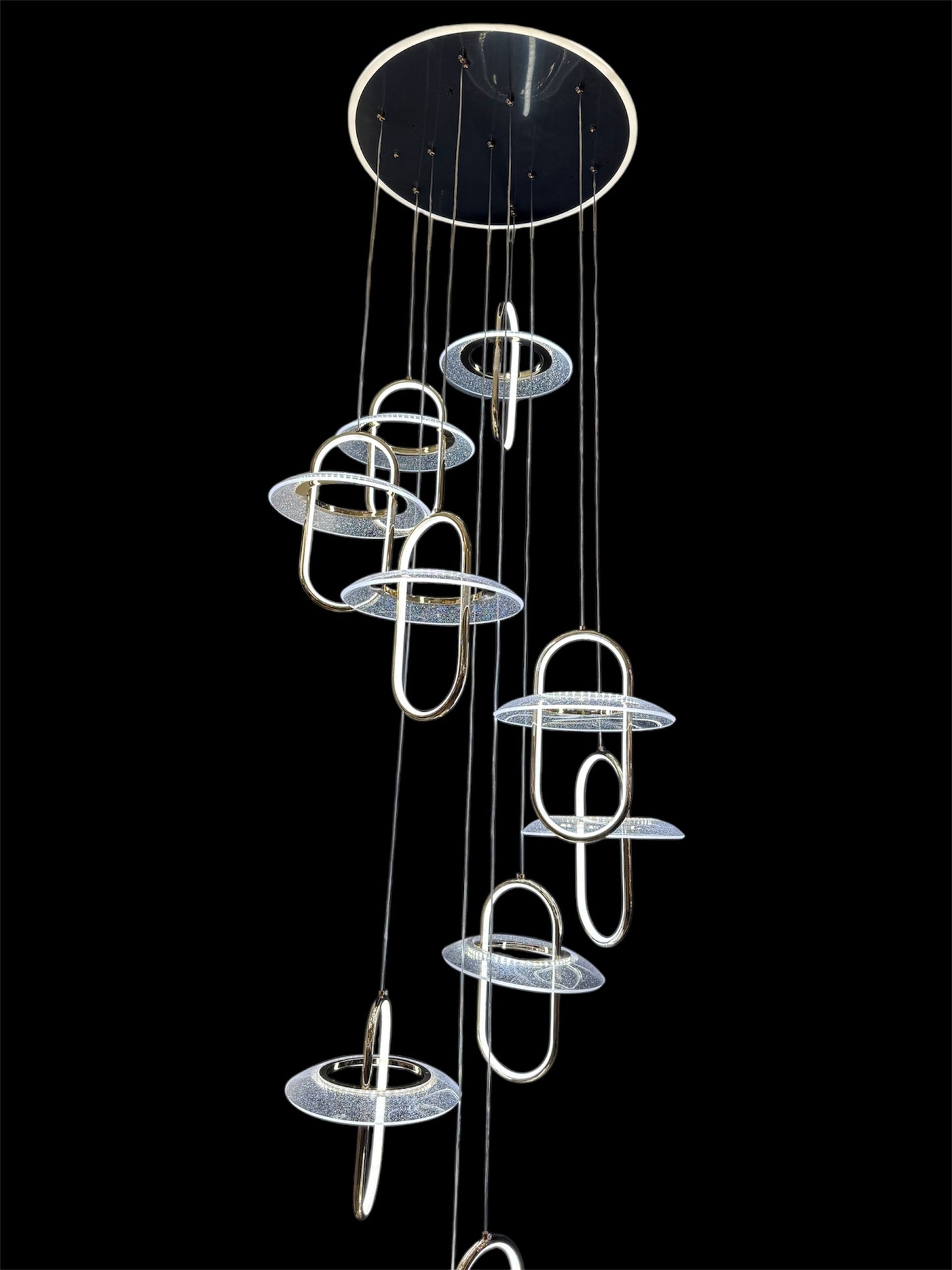 1108-10 LED Acrylic Double Height Chandelier