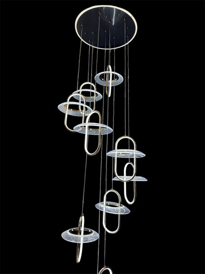 1108-10 LED Acrylic Double Height Chandelier