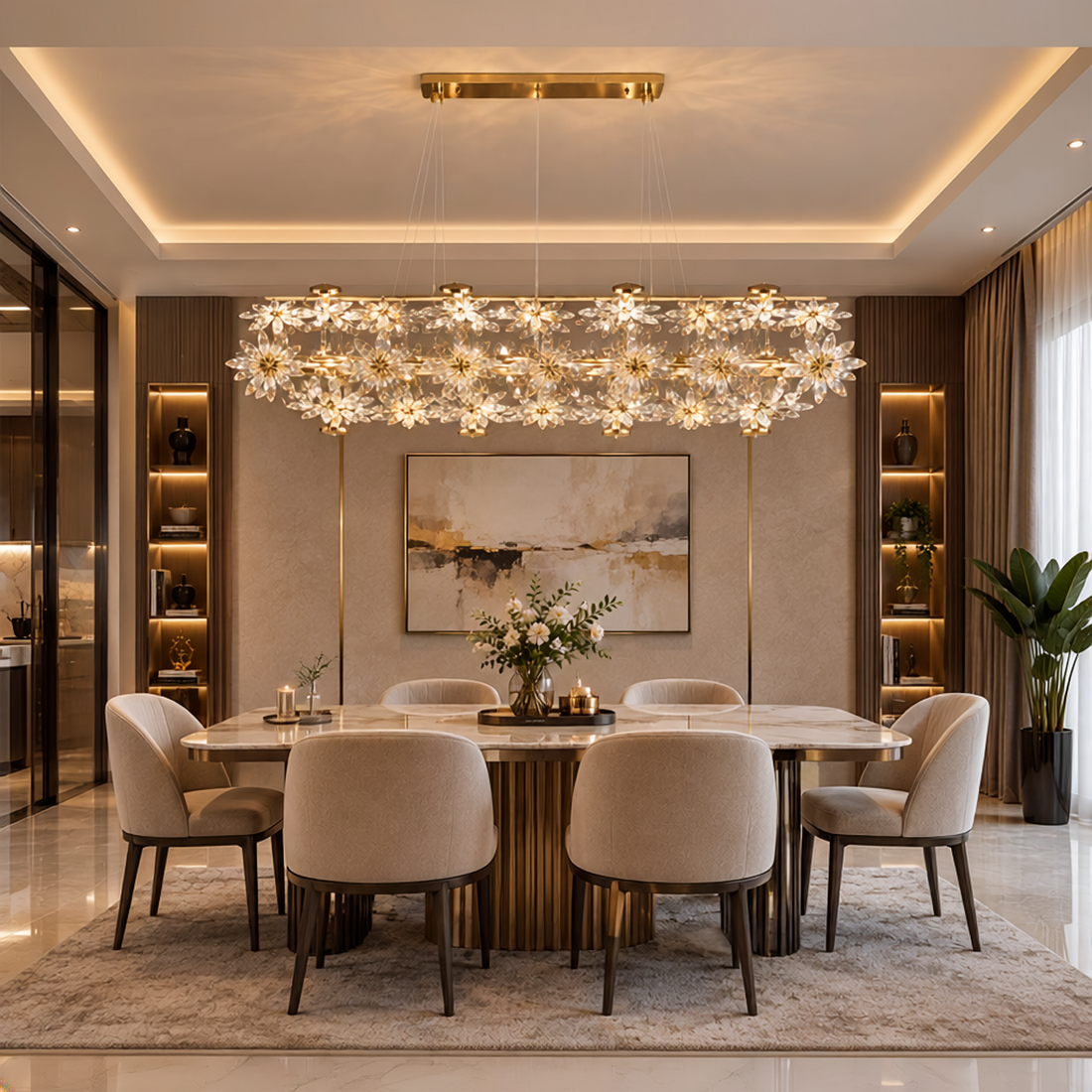 Luxury Crystal Floral Chandelier